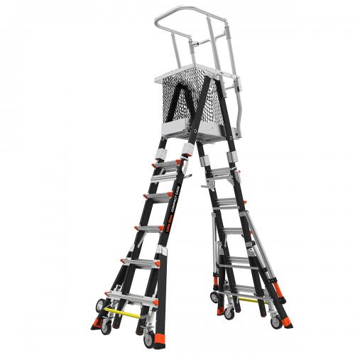 LITTLE GIANT - COMPACT CAGE, 6'-10' Model - ANSI Type IAA - 375 lb Rated, Fiberglass Adjustable Enclosed Elevated Platform  19506-244