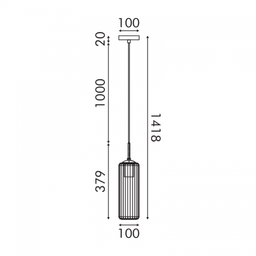 ACA LIGHTING - Пендел FAME Черен Опушено стъкло Ø100mm 1xE27 LT19P1BK