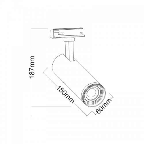ACA LIGHTING - Релсов прожектор LED COB 30W 3000K 15°- 55° за монофазна шина бял AIMY3030W2