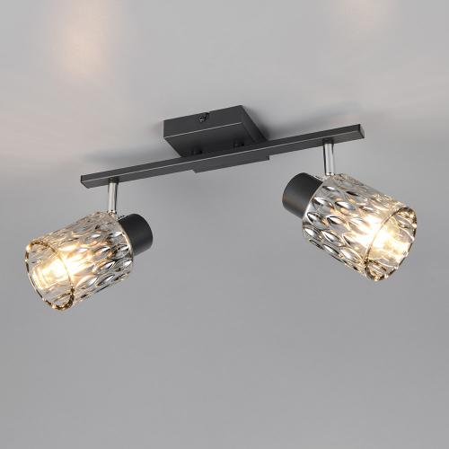 TRIO - Спот JACK R86422032  2x E27 · max. 10W метал черен / стъкло опушено
