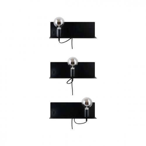 PAULMANN - Аплик с рафт  78920  DEVARA⚡E27⚡230V⚡max. 40W dimmable✴Черен