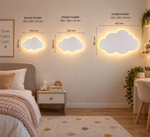 ACA LIGHTING - LED Аплик за детска стая ''облаче'' 9W 3000K 720lm ZM44LEDW24W