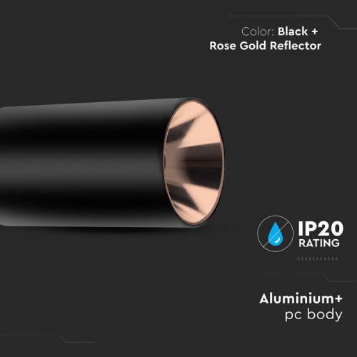 V-TAC - GU10 Fitting Round Black Rose Gold SKU: 8997