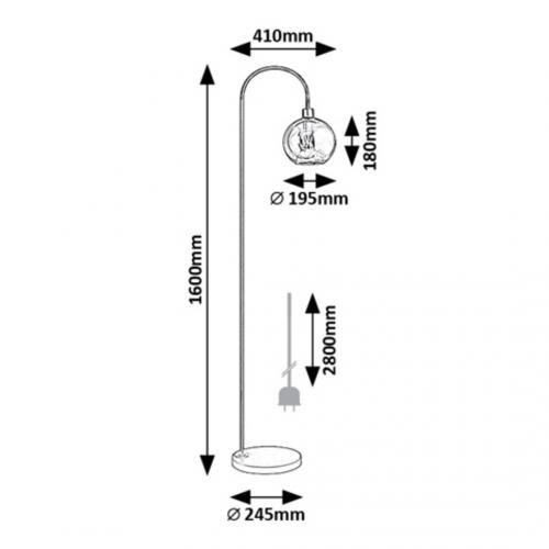 RABALUX - FLOOR LAMPS RICARDO 74025 E27 1X MAX 40W