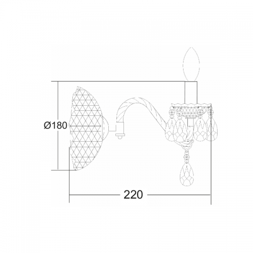 ACA LIGHTING -  SF63991B WALL LAMP 1X40W E14 BLACK ACRYLIC PEGASUS 