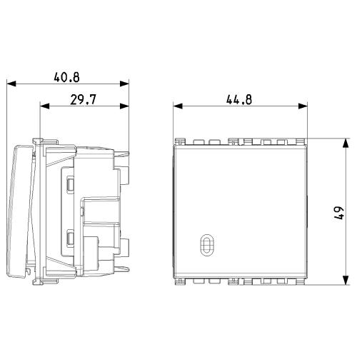 VIMAR - 19004.FX.2.M - 1P 10AX 2-way switch 2M screwless Metal 