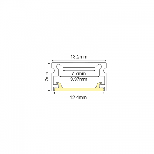 ACA LIGHTING - ЧЕРЕН МИКРО АЛУМИНИЕВ ПРОФИЛ С OPAL PC ДИФУЗОР 2m/бр P151BU