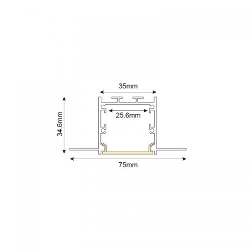 ACA LIGHTING - P235U WINT ALUMINUM PROFILE P235 WITH OPAL PC DIFFUSER 2m/pc