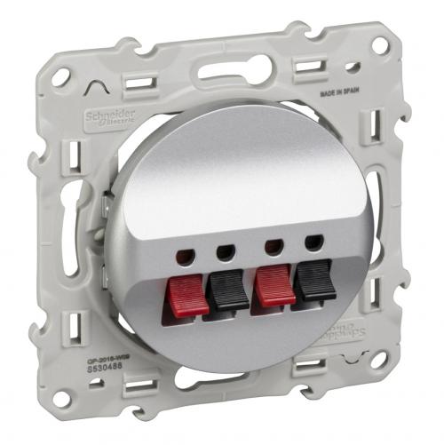 SCHNEIDER ELECTRIC - S530488 Двойна розетка за високоговорител Odace алуминий