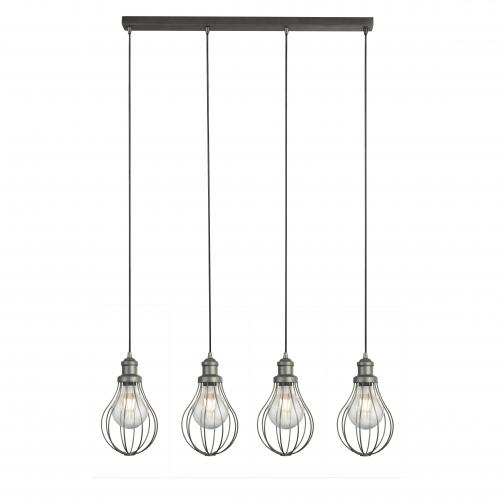 SEARCHLIGHT -  1384-4PW Balloon Cage 4lt Pendant, Pewter 