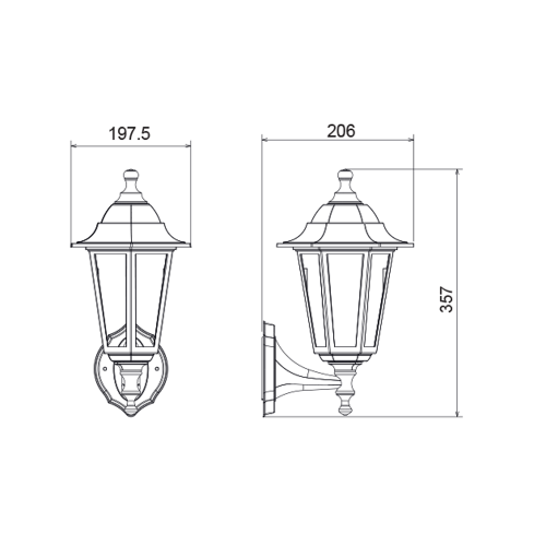 ACA LIGHTING - PLGQ1B wall garden luminaire black