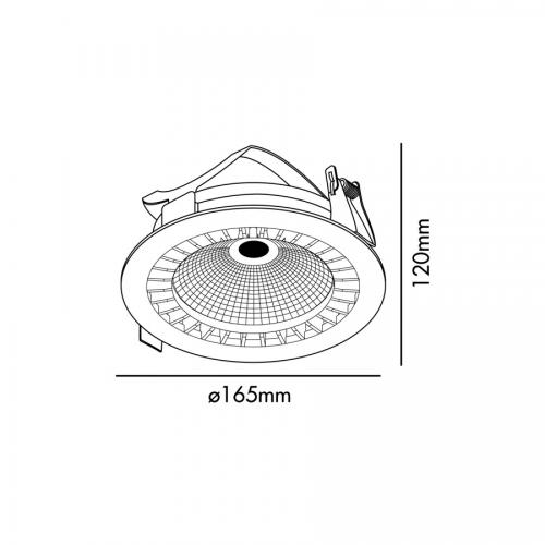 FARO - downlight OPTIC 032003201 LED 25W, 3000K, 1900LM, IP23
