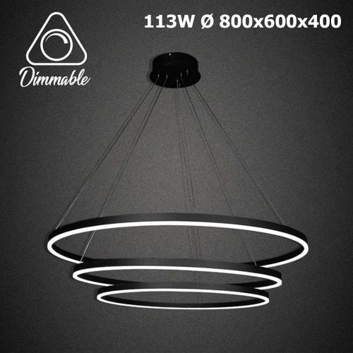 TNL - LED полилей димиращ 1010 113W Ø 800x600x400 черен