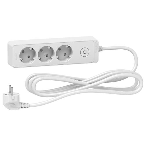 SCHNEIDER ELECTRIC - ST9433W Unica разклонител шуко 3 гнезда, 3м, ключ- бял