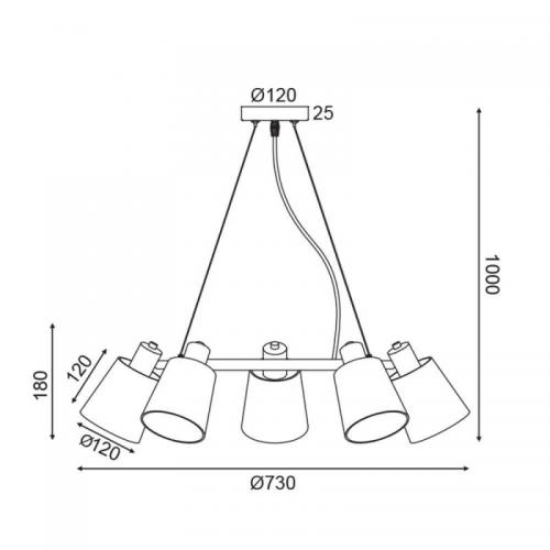 ACA LIGHTING - Полилей  EG215P73WH