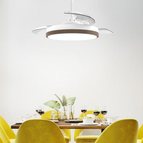 ACA LIGHTING - Вентилатор за таван с дистанционно 36W 3000K-6500K 2000Lm 3 прозрачни перки, бял FANKKWH10G