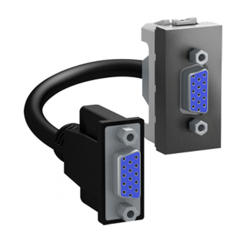 SCHNEIDER ELECTRIC - MGU3.432.12 Unica - data socket - 1 socket - HD15 - Female - graphite