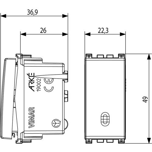 VIMAR - 19002.M - 1P 20AX 1-way switch Metal