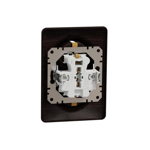 SCHNEIDER ELECTRIC - SDD381221 Sedna Design & Elements Двоен контакт шуко с детска защита, 2P+E  винтово свързване 16А 250V венге