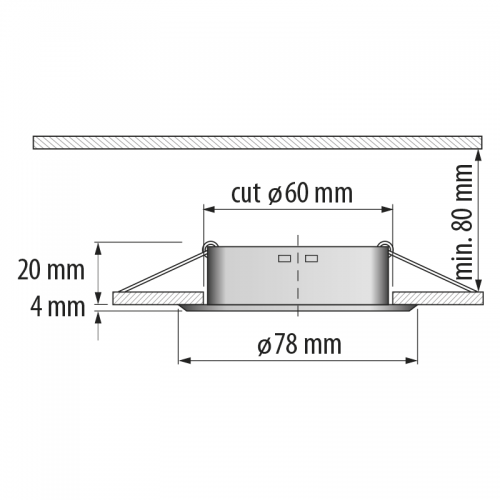 ULTRALUX - FSNGU10WH Ceiling downlight frame, round, fixed, white, aluminium, IP44