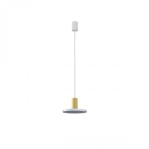 NOWODVORSKI - Hanging lamp 8038 HERMANOS B WHITE/SOLID BRASS • GU10 1x10W only LED • IP20