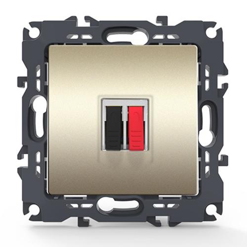 ACA LIGHTING - PRIME SINGLE AUDIO SOCKET SCREWLESS 36-230VAC IP20 MATT CHAMPAGNE 1000113504