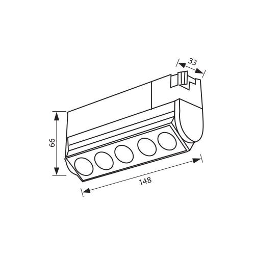 VIVALUX - ЛИНЕЙНО LED ТЯЛО ЗА РЕЛСОВ МОНТАЖ CORN 12W ЧЕРЕН 3000K VIV004835 