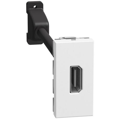 BTICINO - Розетка HDMI с кабел 15см 1 мод. Бял Light Now YW4284P
