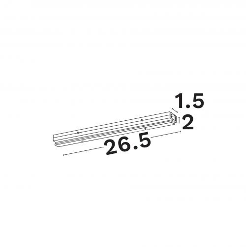 NOVA LUCE - Surface Mount Linear Profile  L:26.5, W:1.5, H:2 cm.  9540110  Linear Lighting Profiles B / IP20 ✴ Black 