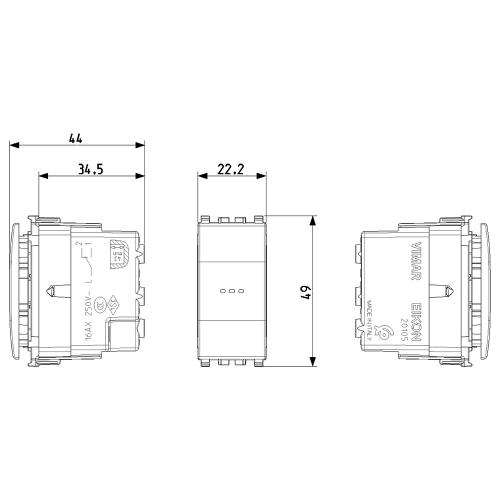 VIMAR - 20105.N - Axial 1P 16AX 2-way switch Next