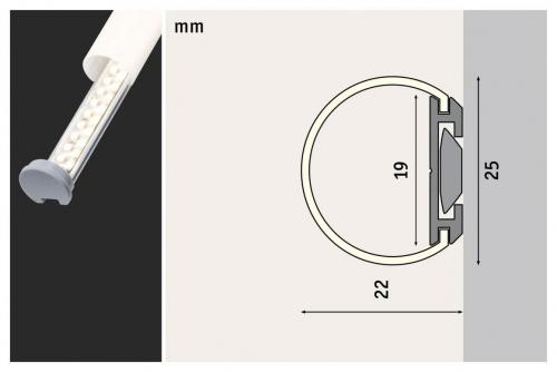 PAULMANN - 70560  LED Strip Profile Tube 2m✴aluminum anodized