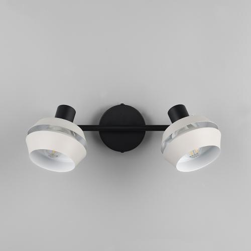 TRIO - Двоен спот бял с черна основа, метален ISLA R86362076 2x E14 10W