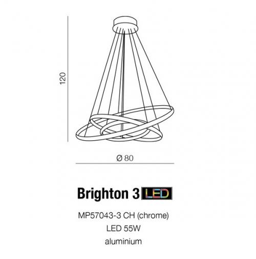 AZZARDO - BRIGHTON 3 CHROME MP57043-3 CH 