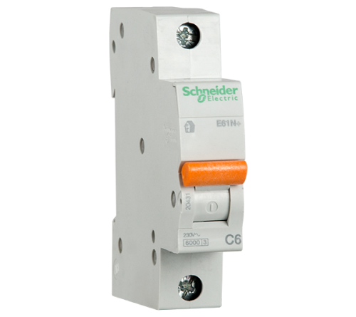 SCHNEIDER ELECTRIC - Автоматичен прекъсвач E60N+ 1P 6A крива C 6kA 20431