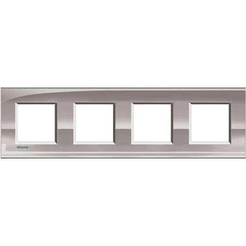 BTICINO - LNA4802M4NS Square cover plate 4х2modules - nickel