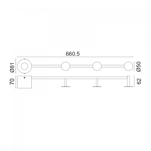 ACA LIGHTING - Аплик със закачалка за дрехи ZM711W66WH  1ΧGU10 WHITE METALLIC 66Χ7Χ8CM