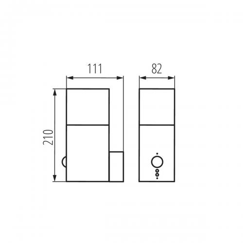 KANLUX - Garden light fitting math anthracite replaceable light source, motion sensor VADRA 29011 Е27 11W IP44
