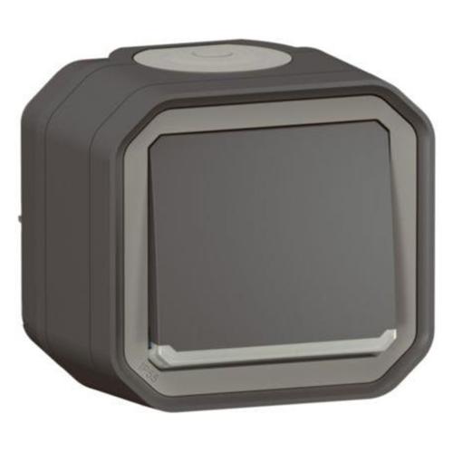 LEGRAND - 2-way switch with indicator monobloc for surface mounting color Anthracite IP55 Plexo New 69721L