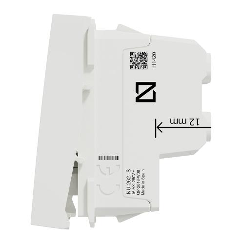 SCHNEIDER ELECTRIC - NU326218S New Unica - Two Pole switch with indication 16A 2 modules white