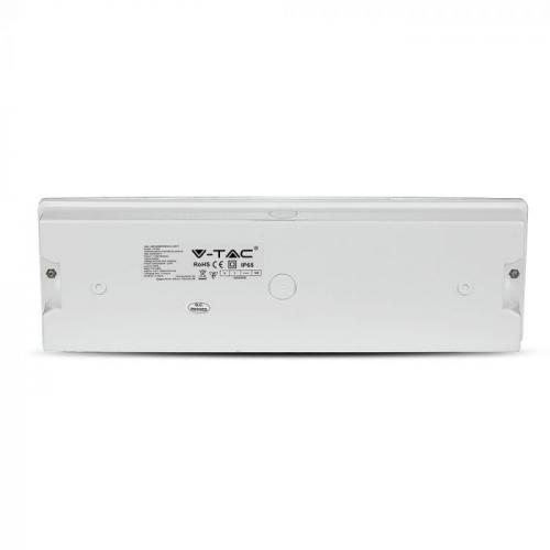 V-TAC - 3W Евакуационна Табела Стена 12 Часа Зареждане 6400K IP65 1200 mah SKU: 83111