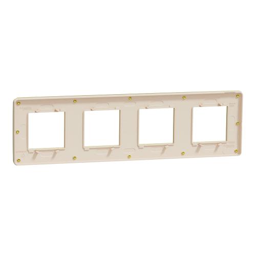 SCHNEIDER ELECTRIC - NU280860М cover frame - 4 gangs - 4 x 2 module gold/ ivory mirror surface