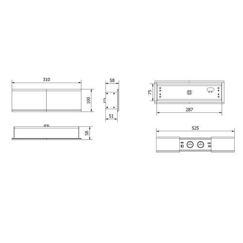 GTV Lighting - Contact for installation in furniture Gray, 2 pcs. Shuko ...