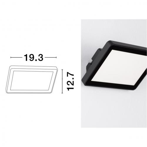 NOVA LUCE - Moisture-proof Wall lamp  L:19.3, W:4.7, H:12.7 cm.  9060206   NOBU ⚡ LED 15W ⚡ 496.9Lm ⚡3000К ⚡ 220-240V ⚡ IP65 ✴ Sandy Black