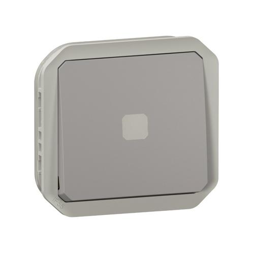LEGRAND - Button with time delay and backlight mechanism color Gray IP55 Plexo New 69504L