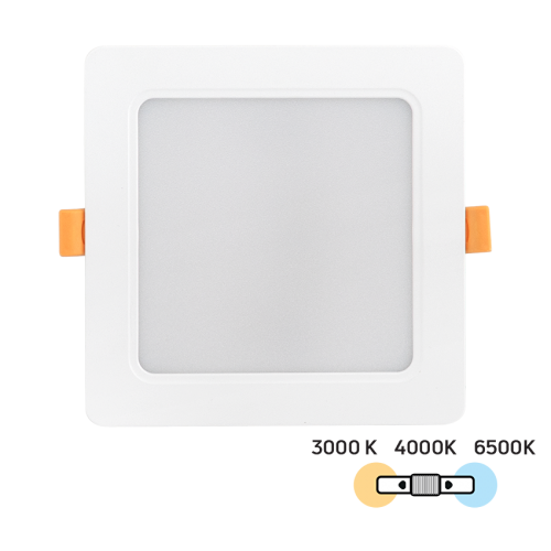 ULTRALUX - PSW12CCT LED panel for building-in, square 12W, 3000K/4000K/6500K, 220-240V AC, IP54