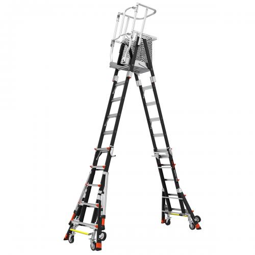 LITTLE GIANT - COMPACT CAGE, 6'-10' Model - ANSI Type IAA - 375 lb Rated, Fiberglass Adjustable Enclosed Elevated Platform  19506-244