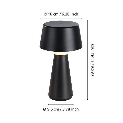 EGLO - table light HUESA Ø:130mm 3W 240lm CCT touchdimmer USB-port - 75796