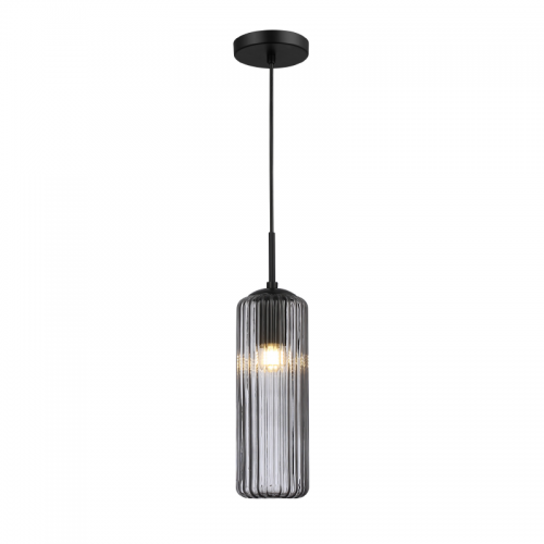 ACA LIGHTING - Пендел FAME Черен Опушено стъкло Ø100mm 1xE27 LT19P1BK