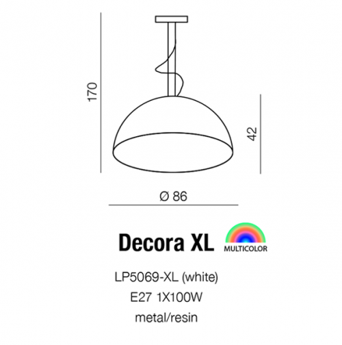 AZZARDO - Пендел Decora XL BLACK LP5069-XL 