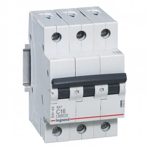 LEGRAND - Автоматичен прекъсвач RX3 3P 25A крива С 6kA 419237